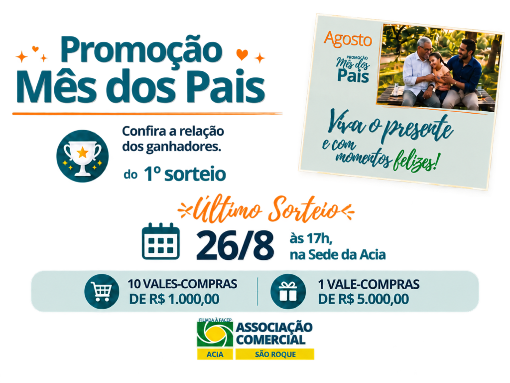 1º Sorteio da Promoção Mês dos Pais